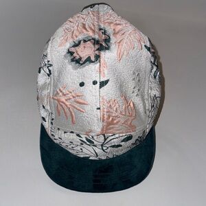 Lower Park 5 Panel Short Brim Floral Embroidered Cap